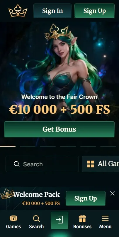 Mobile Version von Fair Crown Casino